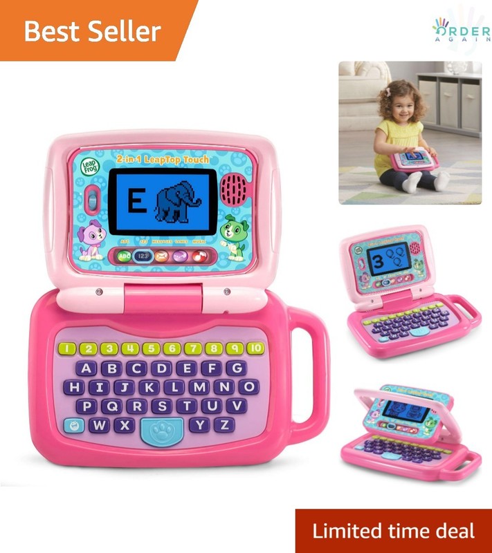 Educational Kids Laptop Toy 2-in-1 Convertible Touch Screen Learning Tablet