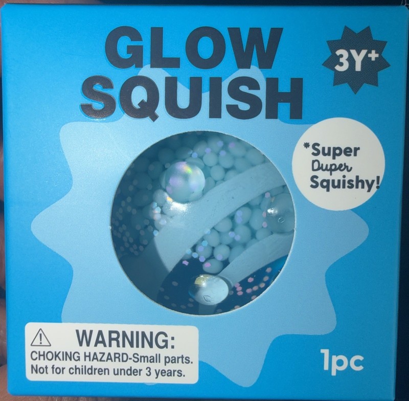 NEW BLUE Squishy Glow in the Dark Glitter Sensory Squeeze by J’Adore at Target