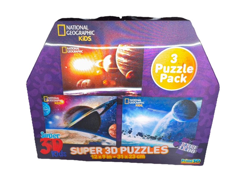 National Geographic Kids Super 3D Puzzles Solar System 3 Puzzles – 2×63 & 1×100