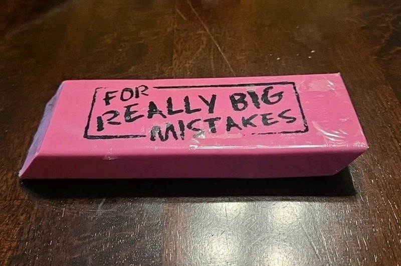 Jumbo Big "For Really Big Mistakes" Wedge Pink Eraser Xtra Large Pencil Eraser gallery