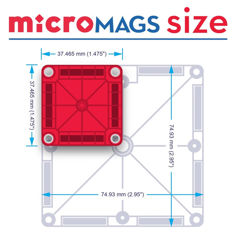 MAGNA-TILES microMAGS 26-Piece Travel Magnetic Small, Multi-coloured gallery