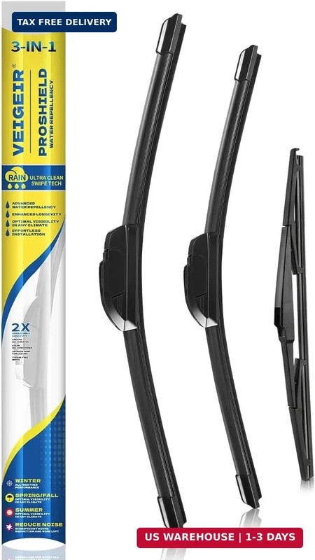 3 Pack Windshield Wiper Blades Compatible With Toyota RAV4 2019-2022 Front and R