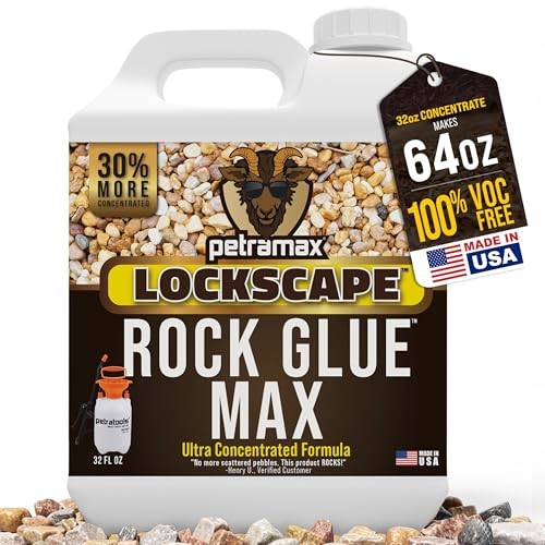Petra Max Rock Glue for Landscaping, 32 Ounce – Ground Coverage & Pet Safe Mulch
