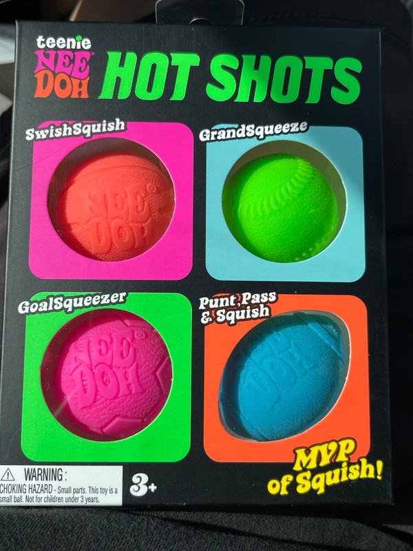 Nee Doh Teenie Hot Shots 4-Pack Nee Doh 4 Mini Sports Balls