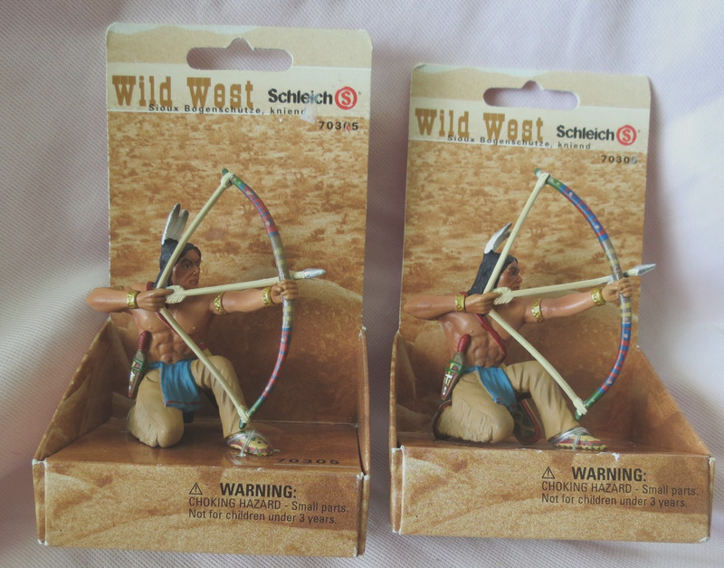 PAIR Of SCHLEICH Wild West Native American Sioux Archers Figures 70305 Retired