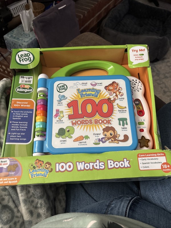 Leap Frog 100 Words Book Interactive Educational Toy – NEW IN BOX- Bilingual