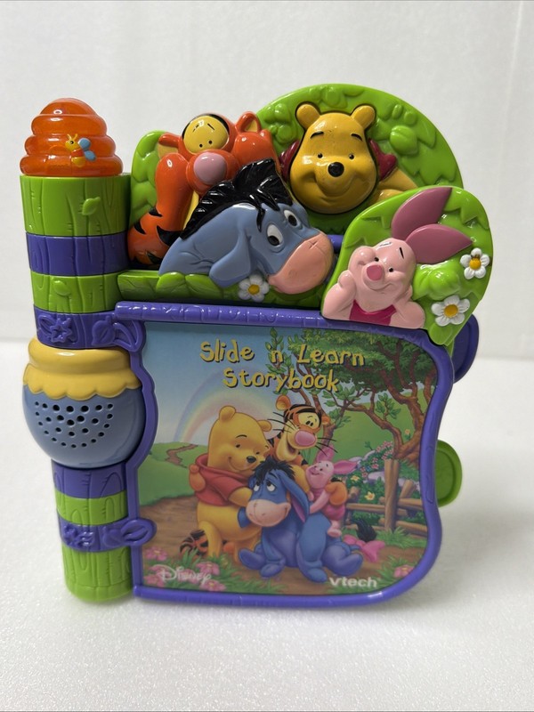 Vintage 2004 VTech Winnie The Pooh Slide N Learn Interactive Musical Storybook
