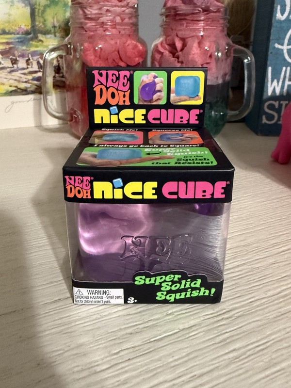 Needoh Nice Cube Purple Sensory Squeeze Toy with Super Solid Squish – 2.25″ Cube