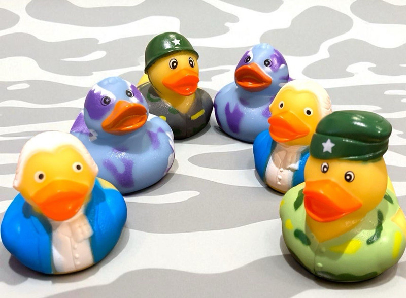 6 Rubber Ducks Army Service Camo President George Washington Fun Bath /Dashboard