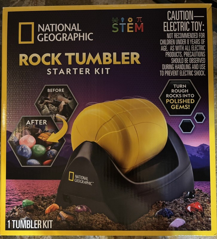 National Geographic Rock Tumbler Polisher Kit Machine Tumbling STONE Polish Gems