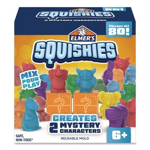 Elmer’s Squishies Kids’ Activity Kit with (2) Mystery Character Molds, 12 Pieces
