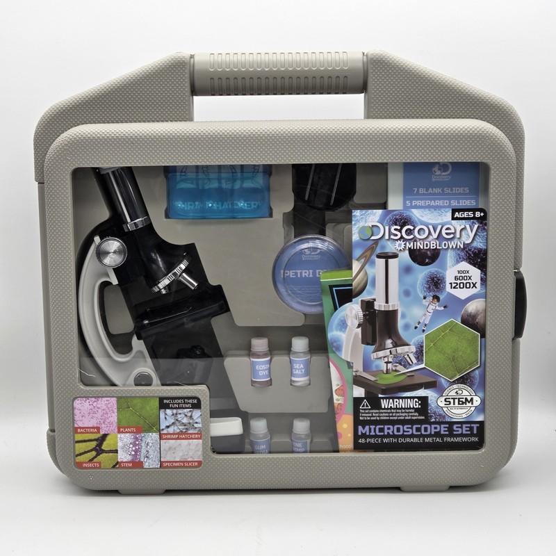 Discovery #Mindblown Microscope Set 48-Piece with Durable Metal Framework Case