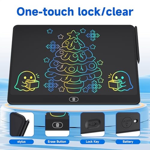 LCD Writing Tablet for Kids - 16 inch Colorful Doodle Board Drawing Pad Black gallery