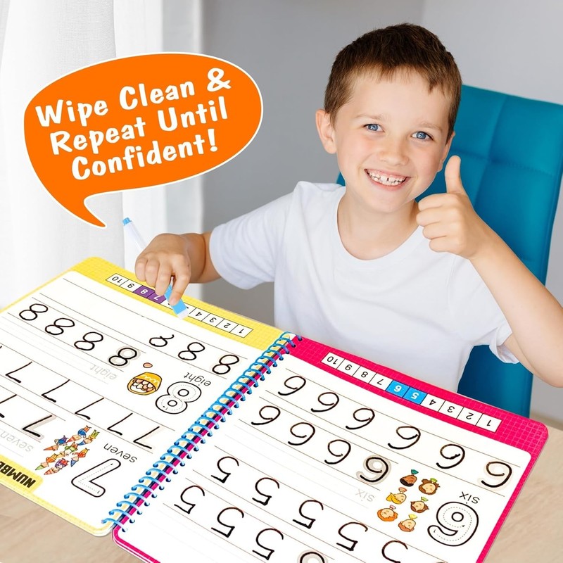 Preschool Learning Activities - Reusable Letter & Number Tracing Book for Kids 3 gallery