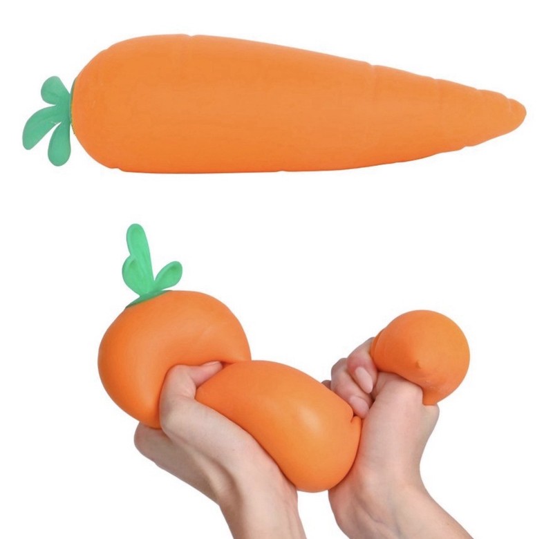 Sunny Days Jumbo Squeezy Carrot Orange Squishy Toy Stress TikTok Viral