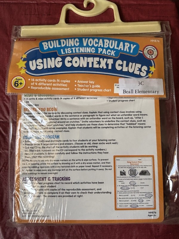 Lakeshore Vocabulary Instant Learning Center: Using Context Clues Grades 2-3 NEW