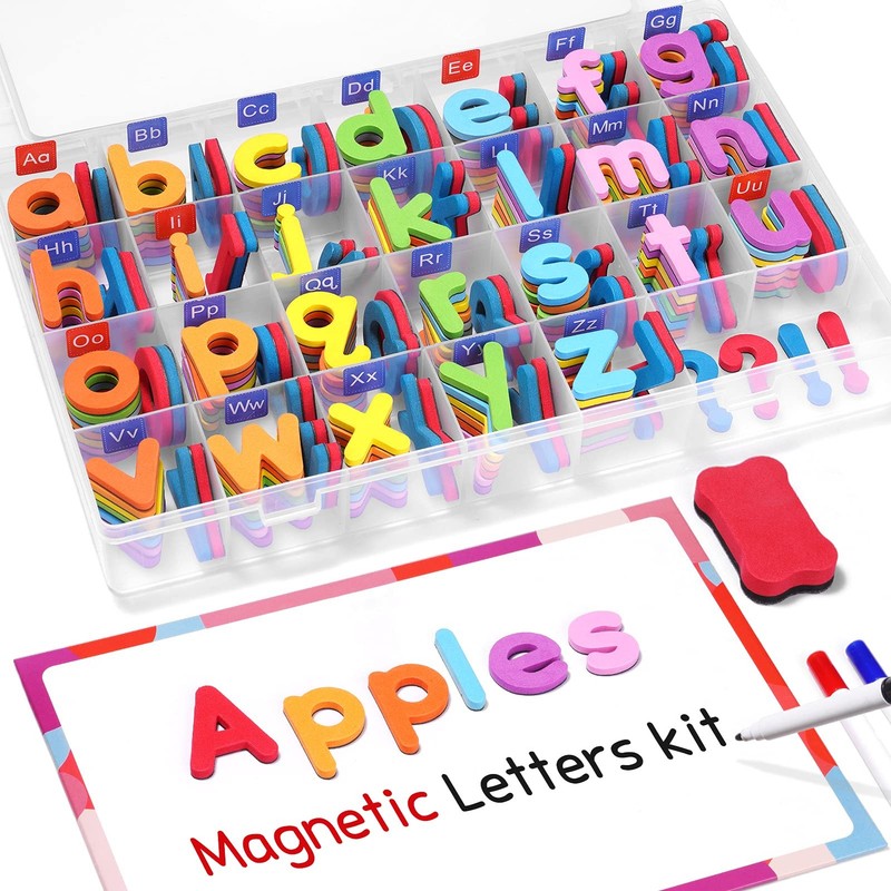 Gamenote Classroom Magnetic Alphabet Letters Kit 238 Pcs with Large, Colorful