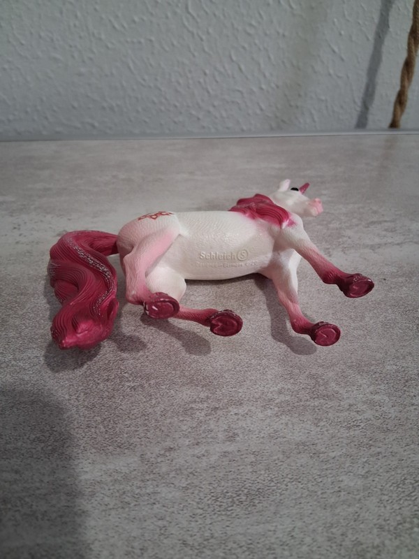 2020 Schleich Bayala Mandala Pink White Glitter Unicorn Horse Figure 5" Long gallery
