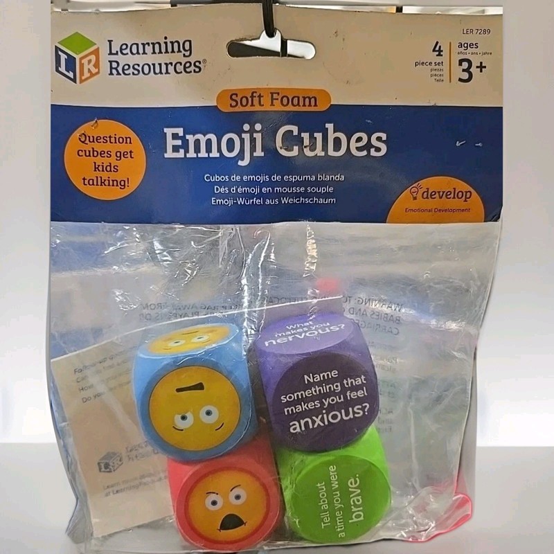 Learning Resources Soft Foam Emoji Cubes, Set of 4, Ages 3+, Conversation... gallery