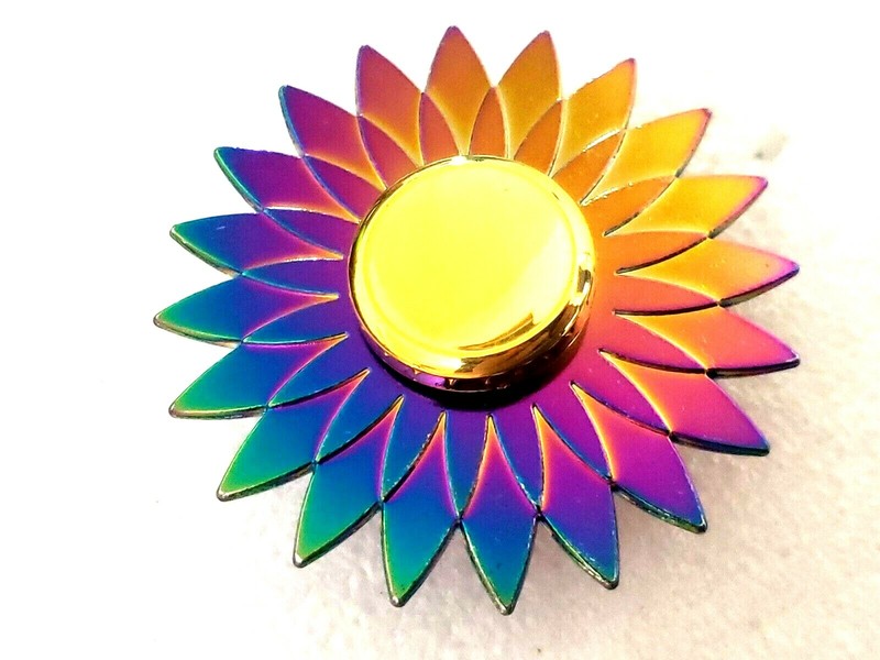 Sunflower Rainbow Fidget Spinner Toy Adult Kids Stocking Stuffer ADHD Stress