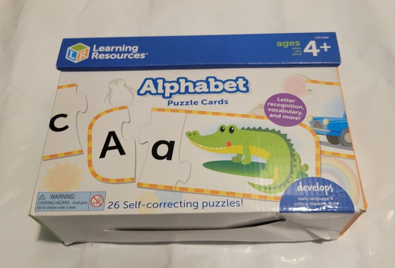 Learning Resources ABC Puzzle Cards, Kindergarten Readiness, Self Correcting
