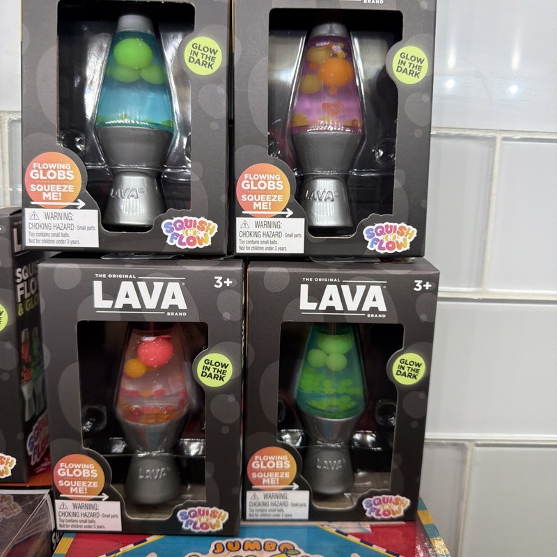 Schylling Lava Squish N Flow Squishy NeeDoh Glow In The Dark Lava Lamp NEW gallery