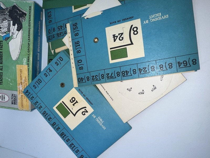 Vintage Math Wheel Cards-Multiplication-Division-Milton Bradley-1969 Self Teach gallery