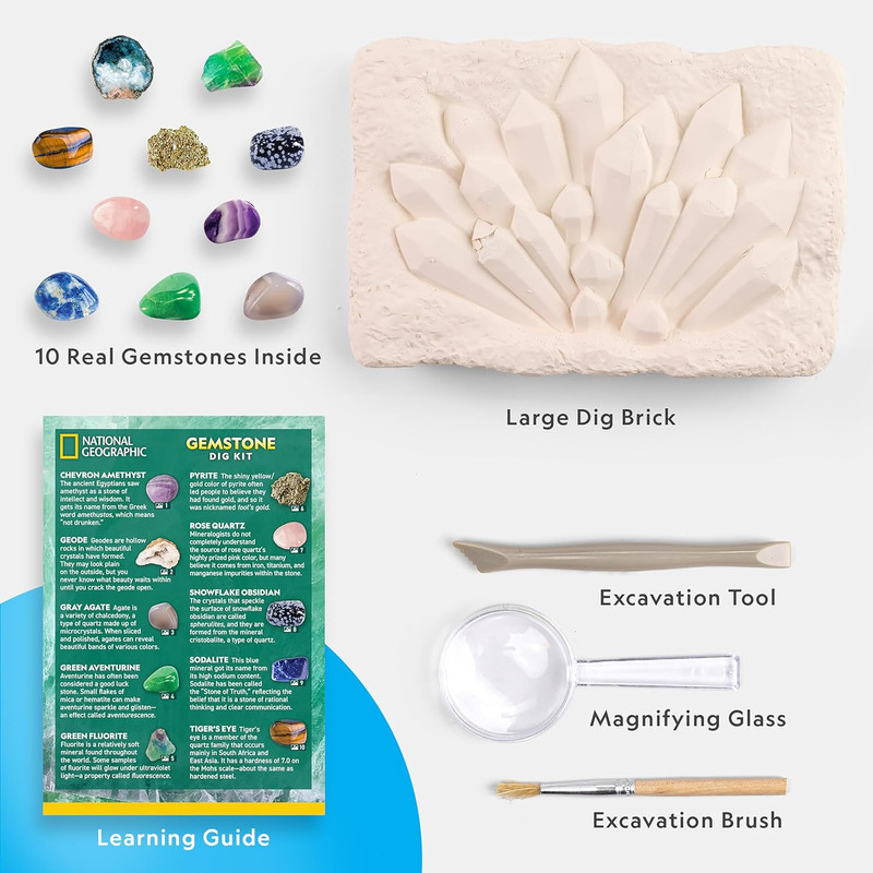 NATIONAL GEOGRAPHIC Gemstone Dig Kit – Dig up 10 Real Gemstones and Crystals gallery