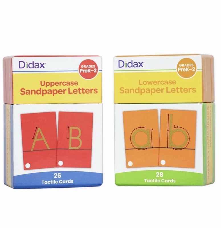 Didax Sandpaper Letter Set – Upper and Lowercase Letters 54 Pieces – SEALED