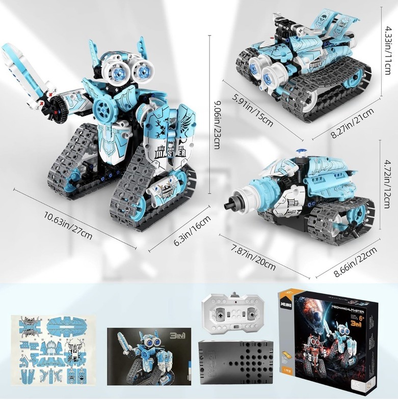 STEM 3in1 Robot Building Kit for Kids 6-12, APP Remote Control RC Toy For Kids gallery