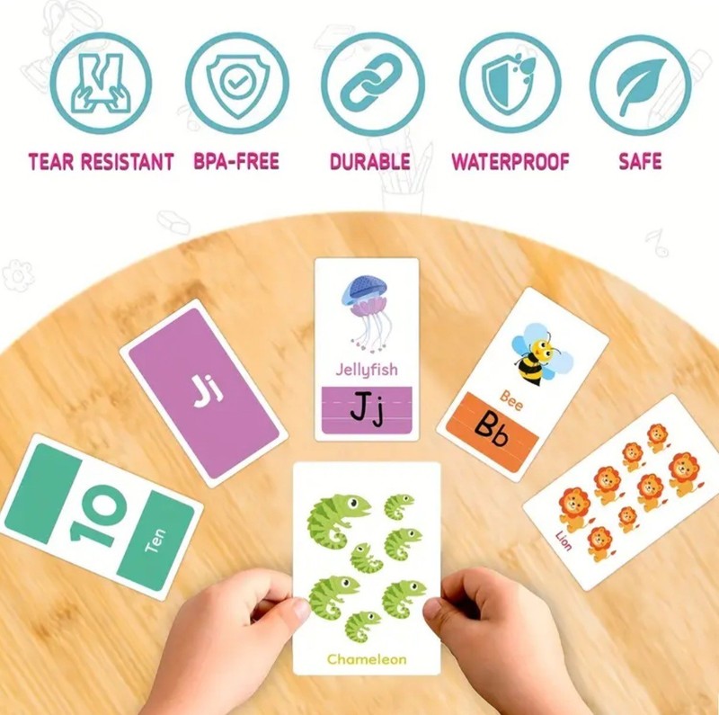 Early Education Flash Cards Toddler Learn English Shapes Numbers Letters Ani NIB gallery