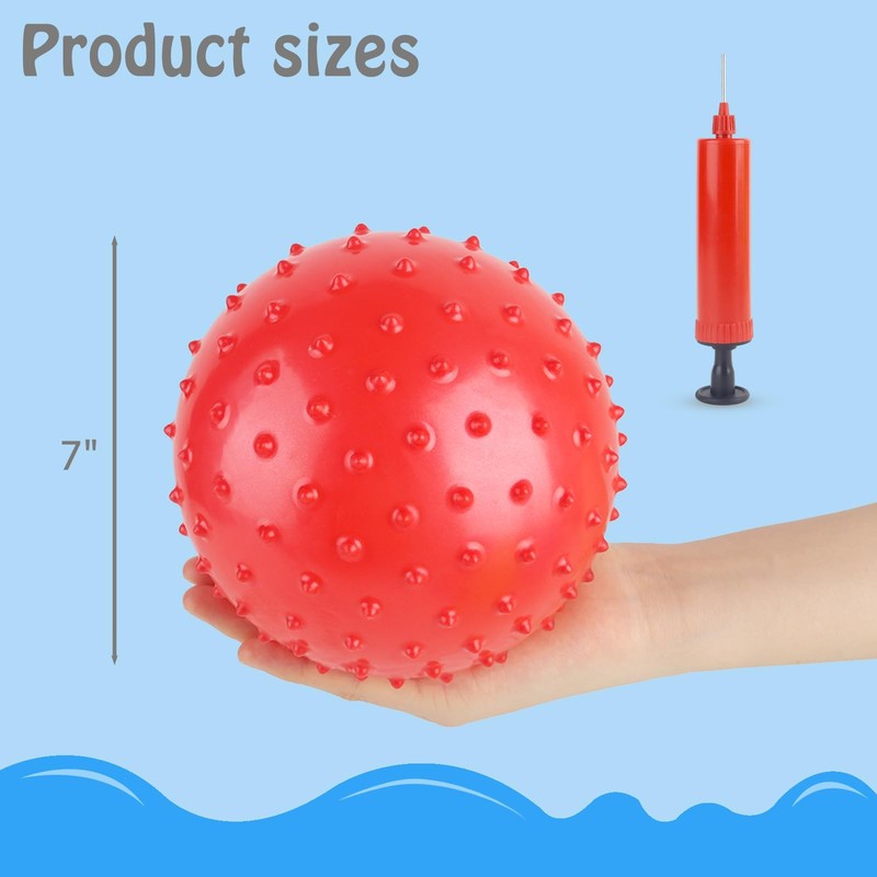 LOVEINUSA 8-Pack 7in Knobby Bouncy Sensory Spiky Balls Pump Kids Party Favors gallery