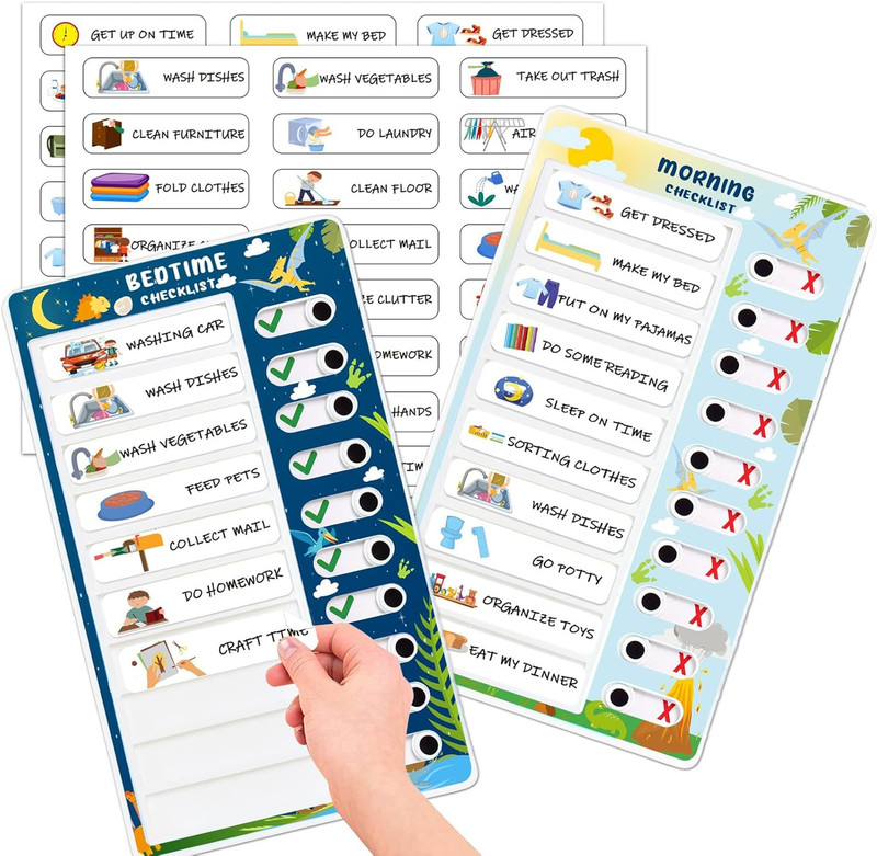 Chore Chart for Kids Interactive Morning Bedtime Routine Chart for Kids Visua…