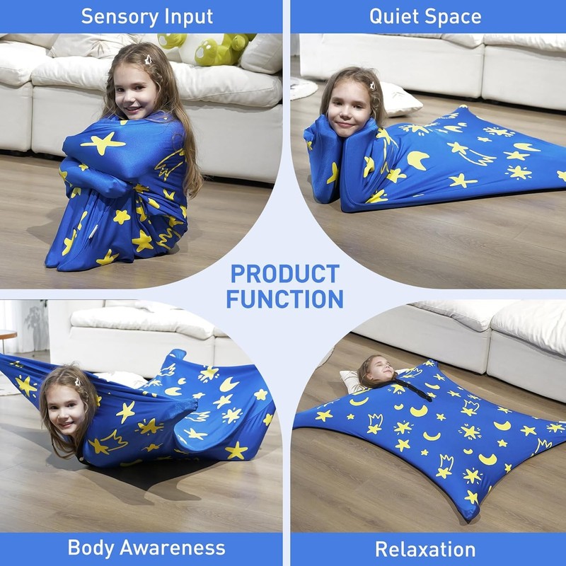 Sensory Body Sock for Kids, 47" x 27" Full Body Sock Sensory Sack Glow in the Da gallery