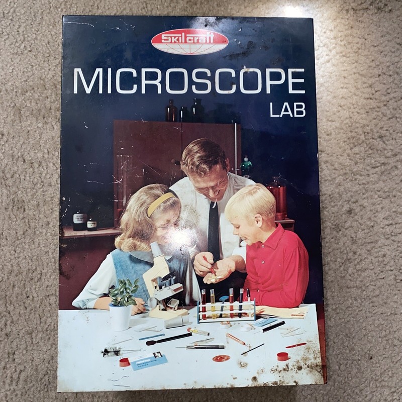 Vintage SKILCRAFT MICROSCOPE LAB Science Experiment 1960’s Era