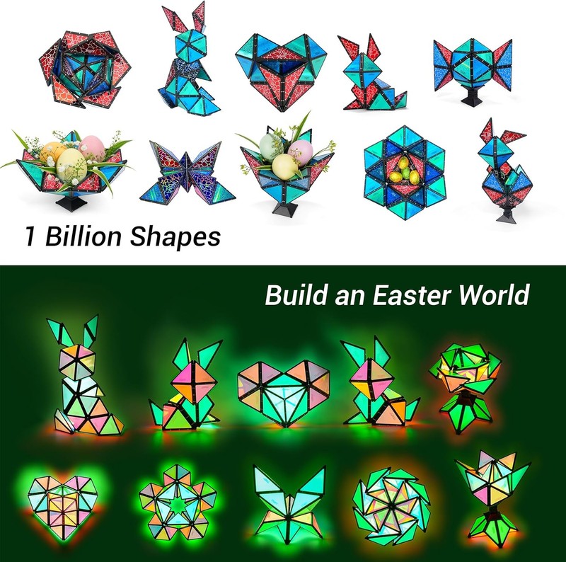 TOSY Magnet Pyramid Glow - 1 Cube Transforms into 1 Billion Shapes (Bunny, Egg, gallery