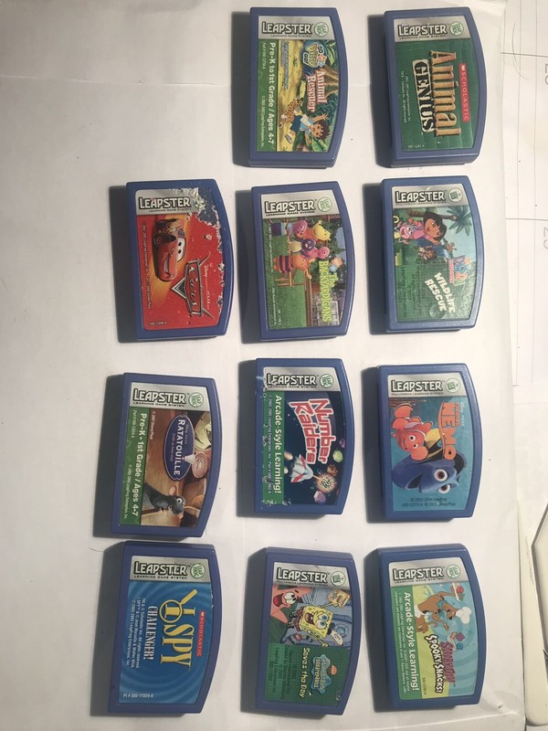 LeapFrog Leapster LeapPad Learning Game Cartridges Lot of 11 Dora,Scooby,Sponge