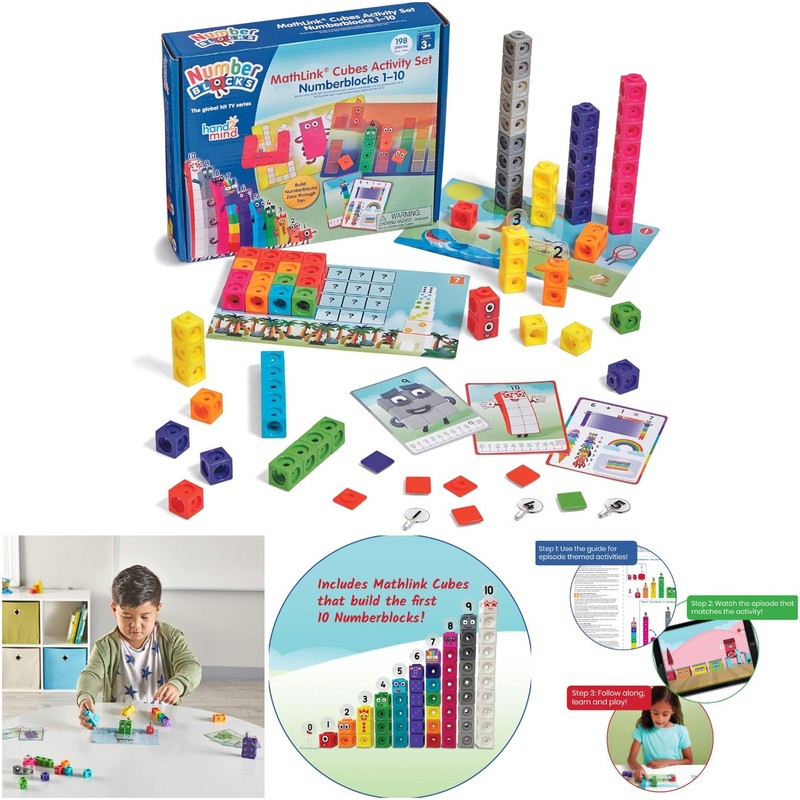 Math Link Cubes Numberblocks 1-10 Counting Blocks 30 Activities Kindergarten