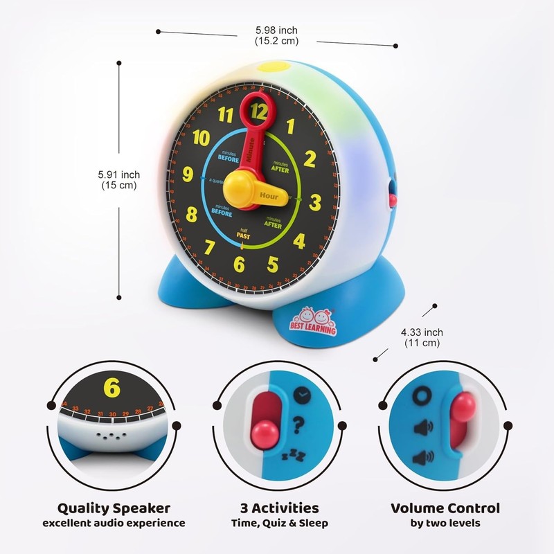 Kids Educational Learning Clock - Music, Sleep Mode & Time-Telling for Ages 3-6 gallery