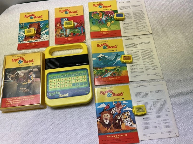 VINTAGE Texas Instruments SPEAK n READ w/ 5 Modules and Books. TESTED/WORKS