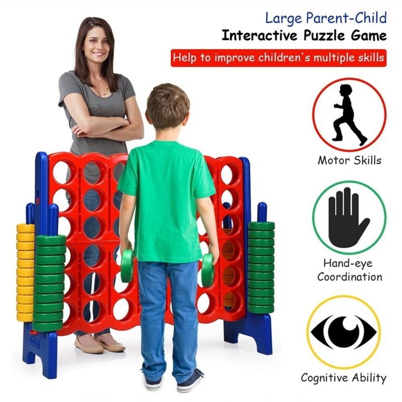 Pemberly Row 4-to-Score 4 in A Row Giant Game Set Kids Adults Fun Red Plastic gallery