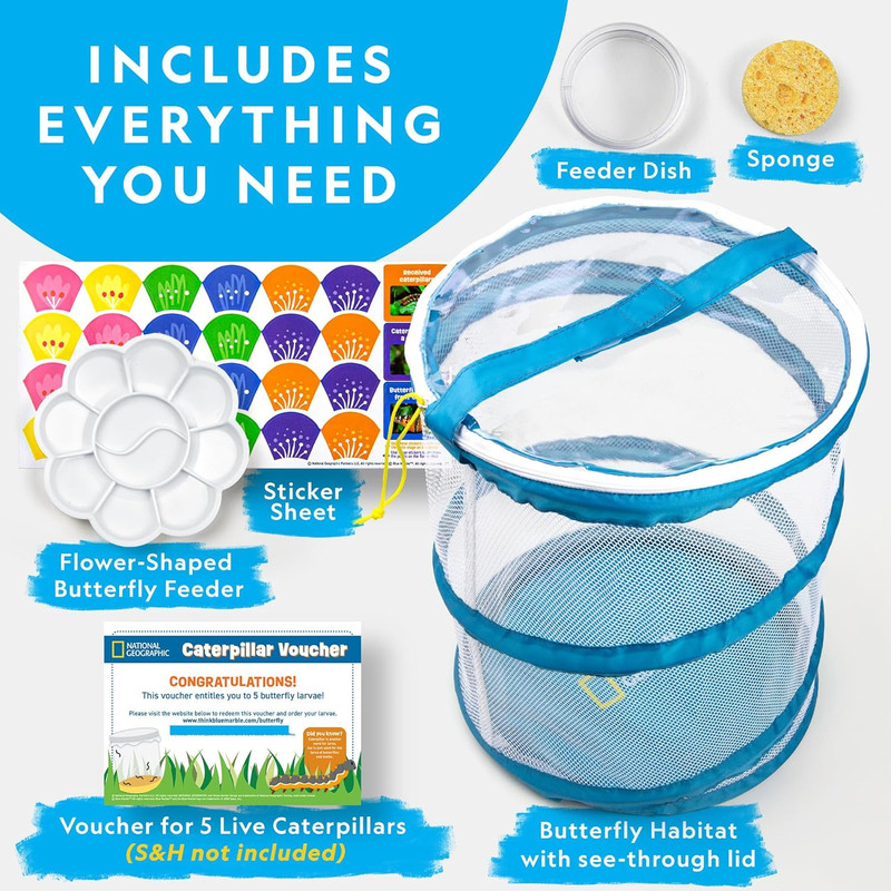 National Geographic Butterfly Growing Kit - Butterfly Habitat Kit with Voucher t gallery