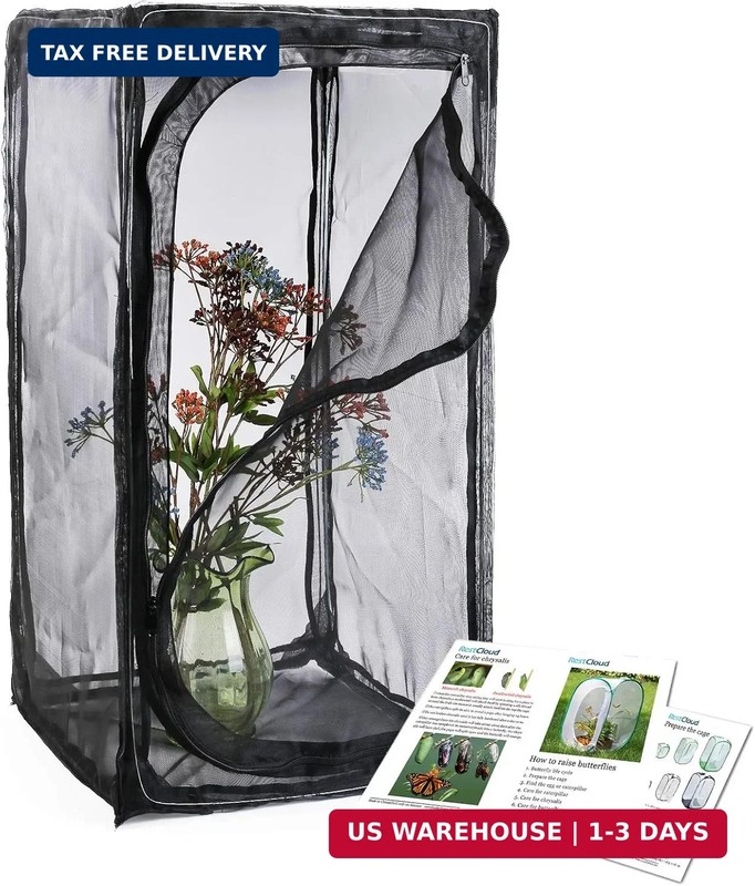 30″ Heavy Duty Monarch Butterfly Habitat, Outdoor Collapsible Insect Mesh Cage T