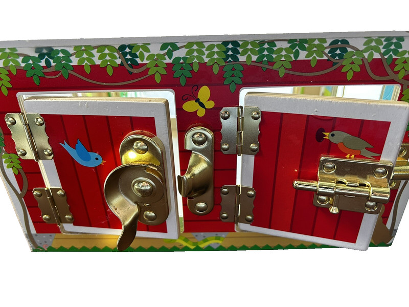 Melissa & Doug Wooden Latches Activity Barn BARN ONLY Learning Dexterity gallery