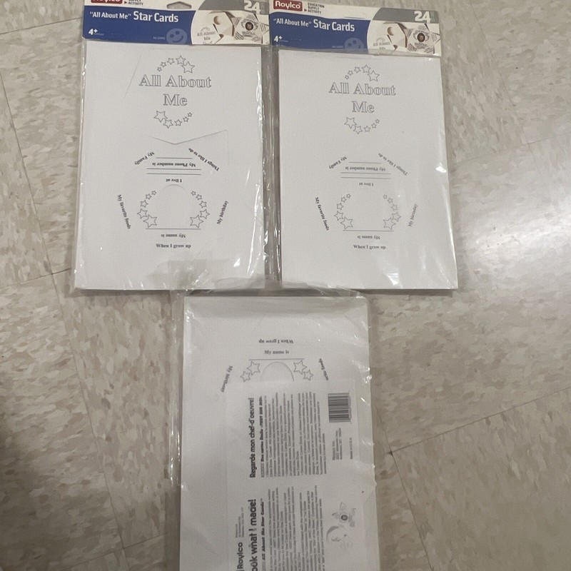 Roylco All About Me Star Cards Education Supply Activity Lot Of 48+ KIDS SCHOOL