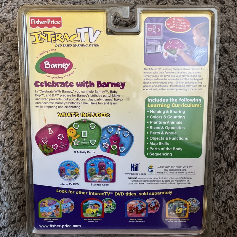 Fisher-Price InteracTV Celebrate With Barney Birthday 2004 Rare New DVD HiT gallery