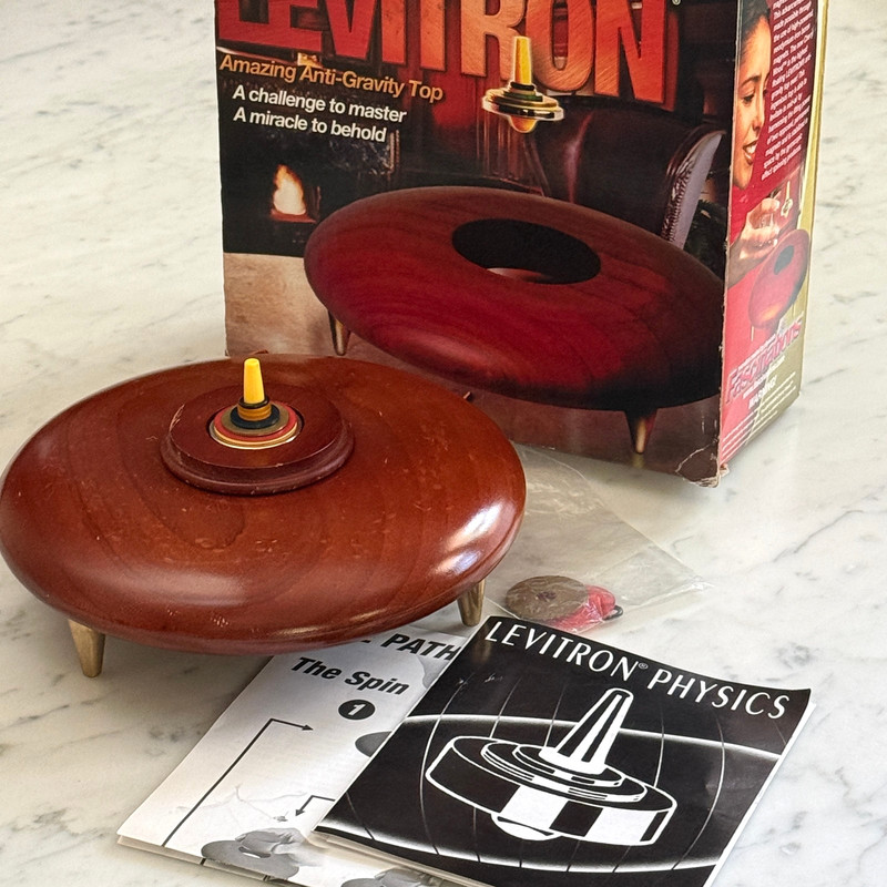 Levitron Cherry Wood Anti-Gravity Top by Fascinations – Complete, Box & Extras