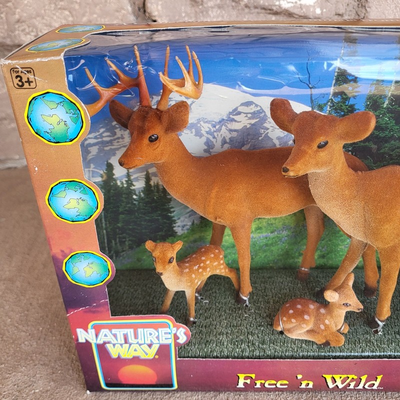 NIB Totsy Nature's Way Free 'n Wild Woodland Friends Deer Flocked Animal Figures gallery