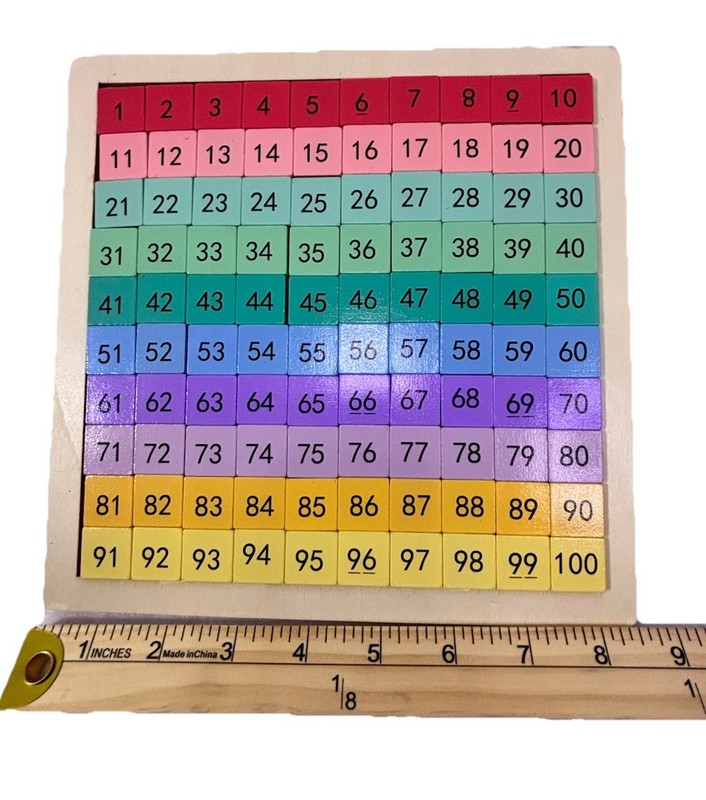 Wooden Montessori Math Counting Hundred Board Toys, 1-100 Zippered Case gallery