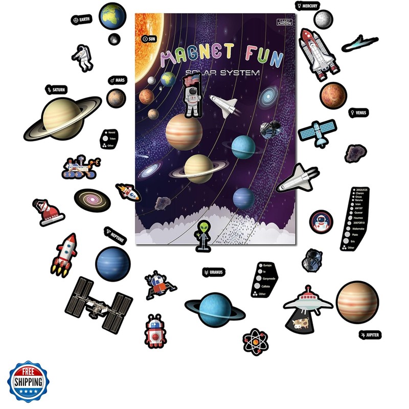 Magnetic Portable Playboard Solar System Planet Outer Space Play Create Scene…